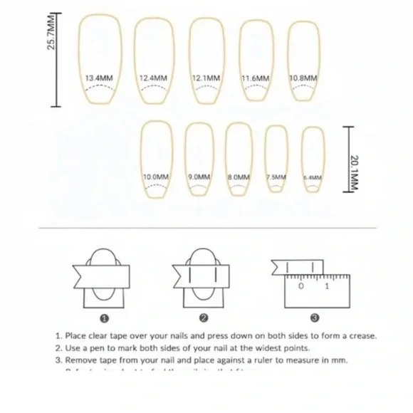 24pcs Long Square Acrylic Skull & Rose Pattern Fake Nails - Picture 4 of 6